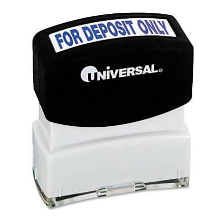 Universal Universal Message Stamp, for DEPOSIT ONLY, Pre-Inked/Re-Inkable, Blue UNV10056***